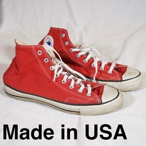 Made in USA Converse Chuck Taylor High Top Red Men’s 10.5 Rare Vintage Grail